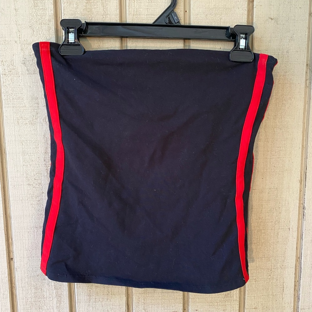 Express Black Tube Top With Red Stripe